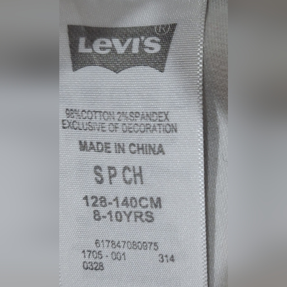 Levi’s Girls White Denim Jacket Size 8–10 Snap Button Classic #2092 - Picture 5 of 7